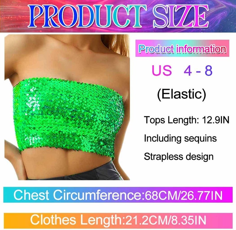 Nicute Sequin Tube Top Sparkly Crop Tops for Women - Image 5